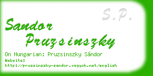 sandor pruzsinszky business card